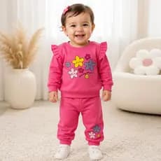Conjunto Moleton Menina Bebê - Roupa 100%Algodão Ideal para o Inverno