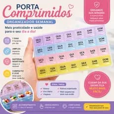 Kit Porta Comprimidos Dia e Noite Duplo Semanal e Mensal