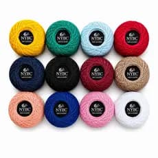 Kit Linha de Crochê NYBC – 12 Cores Sortidas | 100% Algodão | 40m Cada