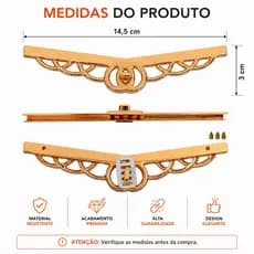 Fecho para bolsa com torniquete cor ouro 14,5CM - 1 unidade