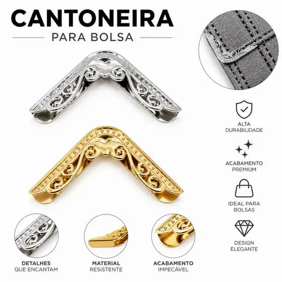 Cantoneira ira para bolsa e artesanato 40mm - 1 Par