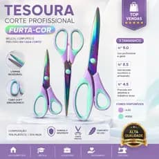 KIT C/3 tesouras Furta-Cor - N 4.5/ N 8.5/ N 9.0