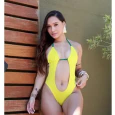 Body Maiô Feminino com Decote na Frente Amarração Cavado na Cintura Moda Blogueira Suplex Verão