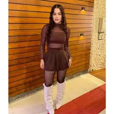 ￼Short Saia Feminino Cintura Alta Suplex Rodado Plissado Moda Blogueira Verão