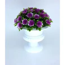 Vaso Modelo Grego Gr. com Arranjo de Flores Artificiais na cor Roxa Bucho para Decoração Mesa Balcão Vitrine Rack