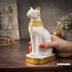 Estatueta Gato Egípcio Bastet 17cm Decoração Mística Luxo