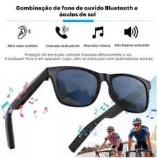 Óculos Inteligentes com AI: Chamada de Voz, Reprodução de Música, Óculos de Sol com Protetor Solar e Assistente de Voz
