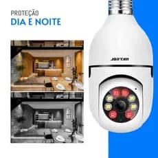 Câmera Segurança Lâmpada 360 Wifi Ip Full Hd 1080p Sem Fio Visão Noturna Colorida Jortan JT-8177 Detecção Movimento