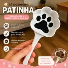 Pá Medidora de Ração para Cachorro e Gato – Colher Pet em Formato de Patinha