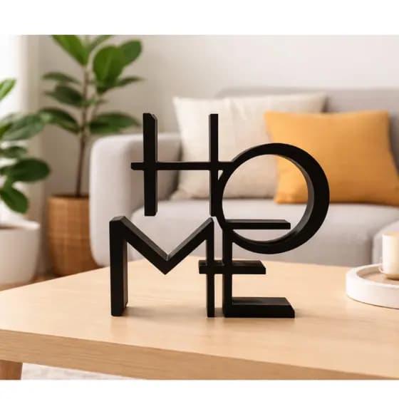 Escultura Decorativa HOME – Enfeite Moderno para Sala e Escritório