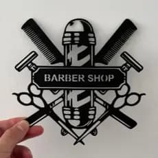 Quadro Decorativo Barber Shop em 3D | Decoração para Barbearia e Salão