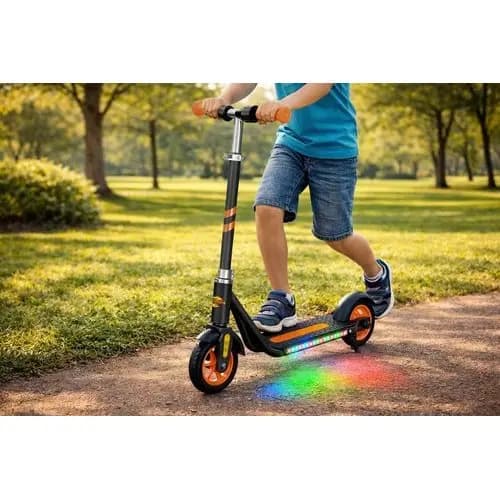 Patinete Elétrico Infantil Laranja Moderno Seguro Diversão Crianças