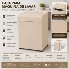 Capa Protetora Resistente Forrada Abertura Superior Tamanho G Bege Maquina Lavar