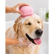 Escova Banho Pet Compacta Cuidado Confortavel Variedade Cores 9cm