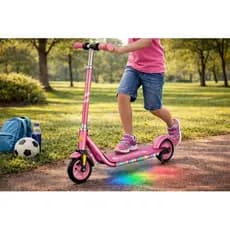 Patinete Elétrico Infantil Rosa Moderno Leve Seguro Diversão Crianças