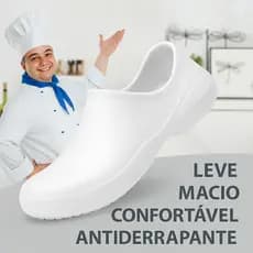 Sapato para Limpeza e Cozinha Profissional Unissex Antiderrapante