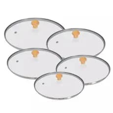 Tampa de Vidro com Borda Inox para Panelas tamanhos 14 a 36