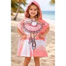 Toalha Roupao Com Capuz Infantil Praia Piscina Banho