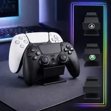 Suporte Duplo para Controle Gamer PS5 PS4 Xbox Base Porta Controle 2 Controles Setup Gamer
