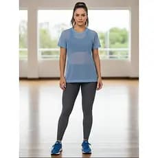 Blusa Tela Arrastão Azul Empoerado Academia Fitness