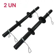 Barra oca 40 cm KIT 2 UN Halter musculação exercícios Anilha preta com presilhas Boby Pump