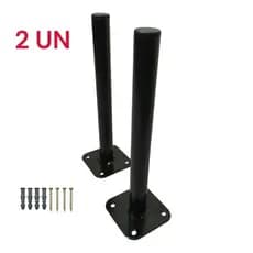 Suporte Anilha Expositor Parede Kit 2 UN Aço preto fixo