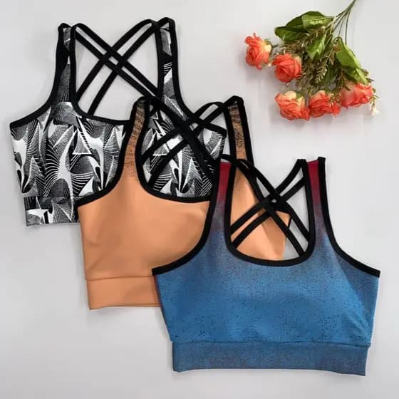 Top Feminino Fitness Academia com Alça Cruzada nas Costas | Top de Treino Confortável
