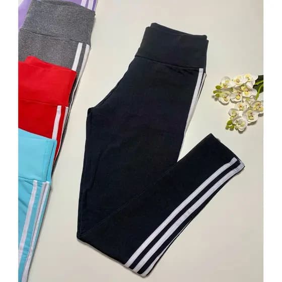 Calça Legging 3 Listras Feminina | Confortável, Estilosa e Ideal para Academia, Yoga, Treino | Moda Fitness | P M G GG