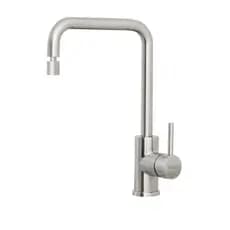 Misturador Monocomando Tramontina Angolare em Aço Inox com acabamento Acetinado e Bica Articulada