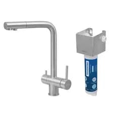 Misturador Monocomando Tramontina Monde Filter Ultra em Aço Inox com Saída Adicional para Água Filtrada + Filtro