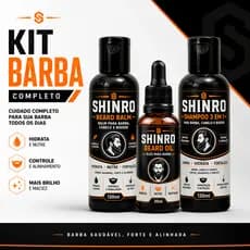 Kit Barba Shampoo Balm Óleo 30ml Barba Macia e Hidratada