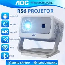 AOC Projetor Portátil Android Projetor 4K Com Foco Automático Full HD 1080P Home Cinema