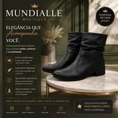 Bota Feminina Coturno Cano Curto Enrugada  Confortável Envio Imediato!!