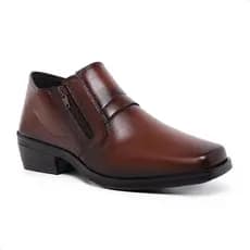 Bota social Masculina Com Zíper Preta e Café Conforto