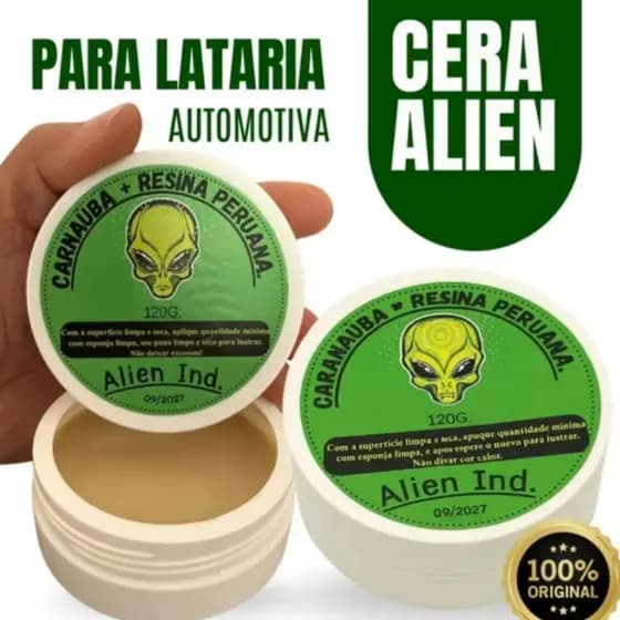 Cera Automotiva Polimento Queimado Riscos Carnaúba Automotiva Espelhamento Cerâmico Repele Água Alien Ind