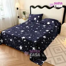 Estrela Não Desbota Jogo De Lençol 04 Peças CASAL QUEEN SOLTEIRO Percal Ponto Palito Estampado
