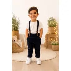 Calça Infantil Menino com Suspensório Ajustável Conforto  Diversas Cores Formatura Abc Casamento