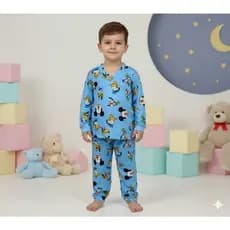 Pijama tematico menino personagens suede manga longa calça Menino Menina dormir