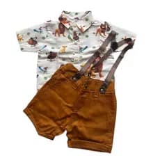 Camisa rei leão personagens aniversário menino infantil festa Conjunto suspensorio Bermuda