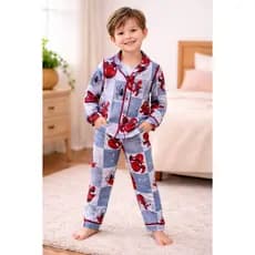Pijama Infantil Americano Masculino Manga Longa  Estampa Homem-Aranha Bluey Patrulha Canina Mickey Suede Premium