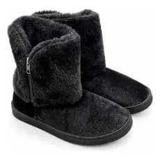 Bota Feminina Blackboar Forrada Peluciada Quentinha Inverno Cano Curto com Zíper Confortável