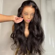 Novo produto senhoras frente laço longo cabelo encaracolado Natural onda grande renda de alta temperatura seda fibra quí
