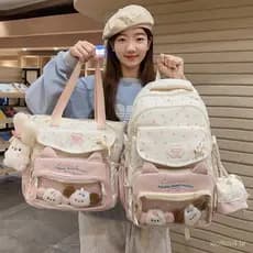 Bonito estrela gato júnior estudante do ensino médio saco de escola grande capacidade estudante do ensino médio mochila