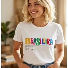 Camiseta camisa feminina estilo básica dia a dia copa do mundo estampada BRASILEIRA