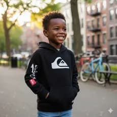 Moletom Canguru Infantil Com Capuz e Bolso Alta Qualidade Estampa Quiksilver