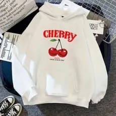 Moletom Canguru Com Bolso Agasalho Casaco Blusa De Frio Flanelado Estilo Gringa estampa CEREJAS