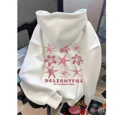 Moletom Feminino  Canguru Algodão Premium Estampa Estrela do Mar Floral Tendência 2026