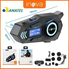 INOVA Motocicleta Sem Fio Bluetooth 6.0 Fone de Ouvido Capacete de Chamadas Mãos Livres À Prova D'Água Intercom-BT