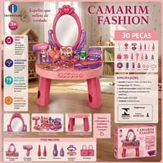 Penteadeira com Espelho Infantil 30 Peças - Rosa brinquedos de meninas