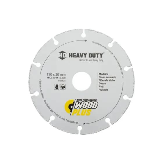 Disco Para Madeira em Tungstenio Profissional 110X20 - Heavy Duty